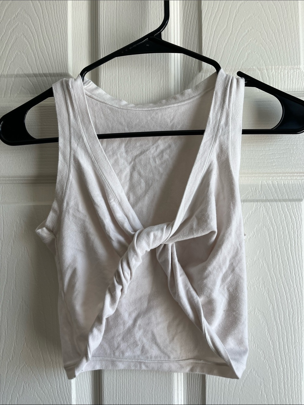 White Twist-Front Crop Tank Top - Women